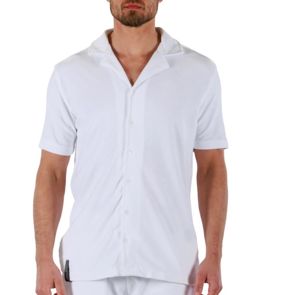 Bain de Mer Terrycloth Short Sleeve Shirt 3XL runs small New with tags